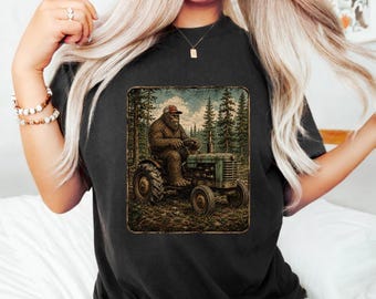 Bigfoot Sasquatch Tractor PNG: Funny Farm Farmer png Rural Country Humor Graphic (Digital Download)