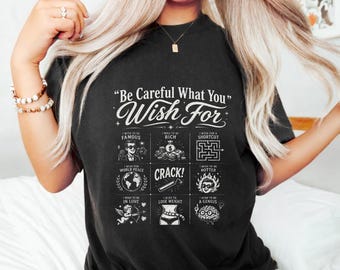Be Careful What You Wish For PNG: Funny Grid Doodle PNG Retro Humor Quote Graphic Design (Digital Download)