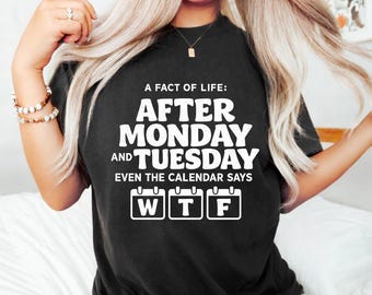 After Monday And Tuesday Even The Calendar Says WTF PNG: Funny Work Humor Quote PNG Retro Office Meme Design (Digital Download)