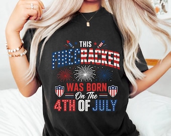 Firecracker Was Born On 4th July PNG: Funny Birthday Fireworks PNG Patriotic Celebration Design (Digital Download)