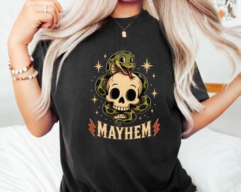 Mayhem PNG: Tattoo Style Skull Snake png Family Chaos Alternative Art Design (Digital Download)