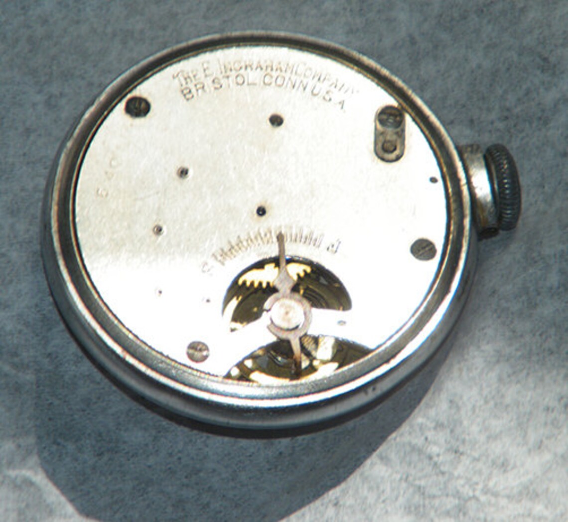 The E Ingraham Company Pocketwatch Silver Metal Pocket Watch Etsy