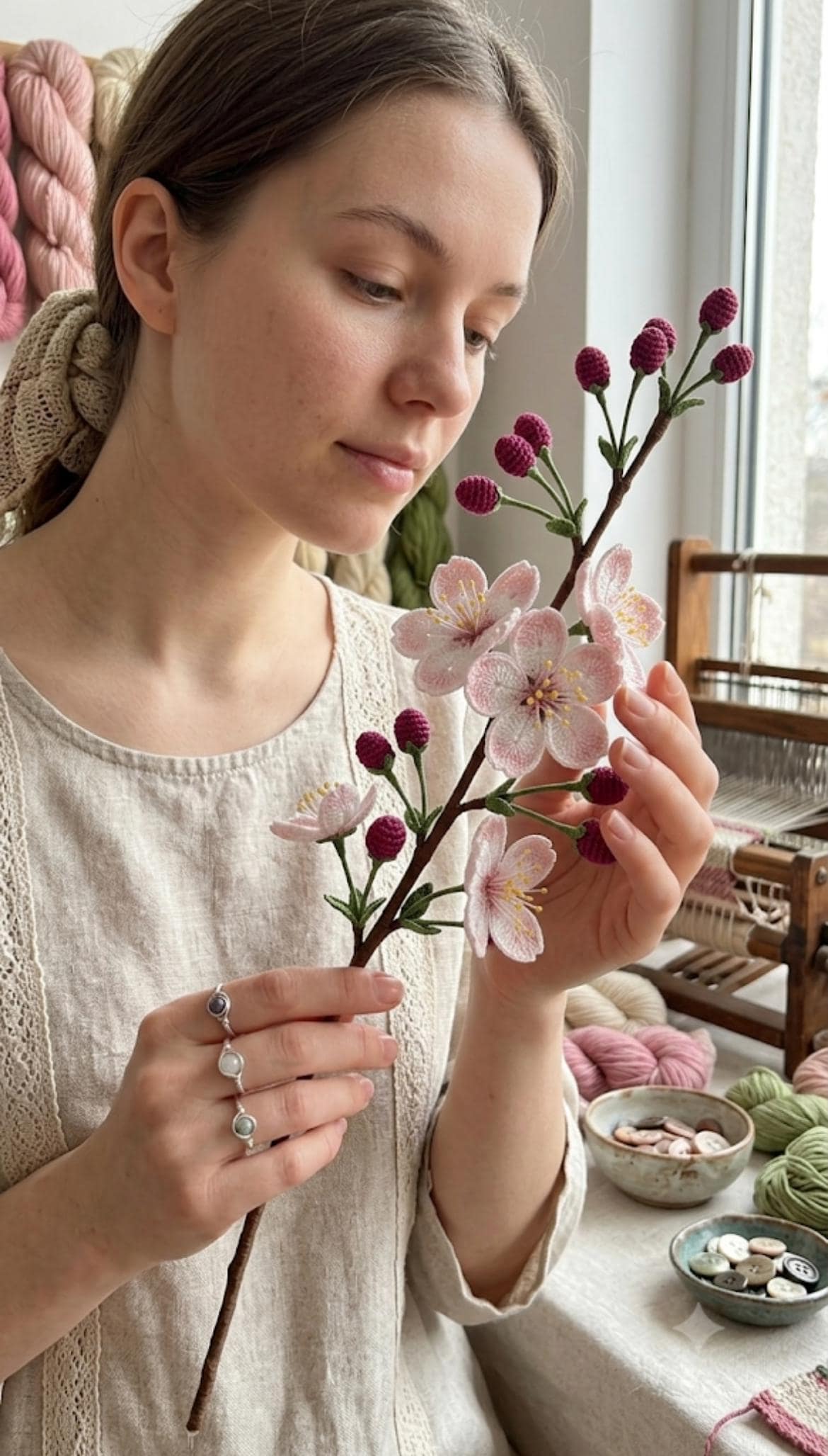 Realistic Sakura Flower Spray Pattern