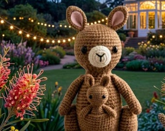Mama Kangaroo Joey Amigurumi Crochet Pattern | Removable Baby Animal Plush (Digital Download)