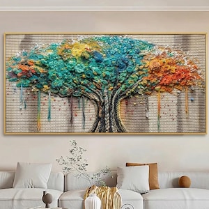 Textured Crochet Tree Wall Art Pattern | 3D Seasonal Textile Decor (PDF Pattern)