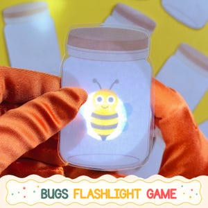 Flashlight Learning Game, Bug Matching Activity, Preschool Insect Printable, Montessori inspired, Printable PDF