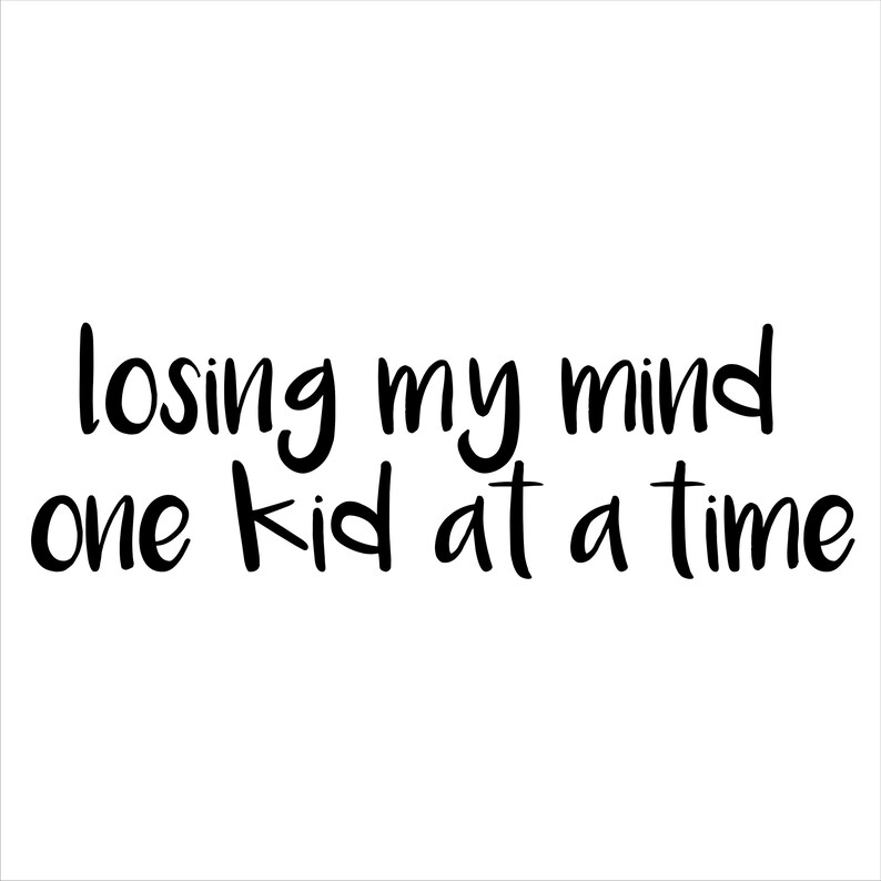Losing My Mind One Kid at a Time Window Decal Sticker