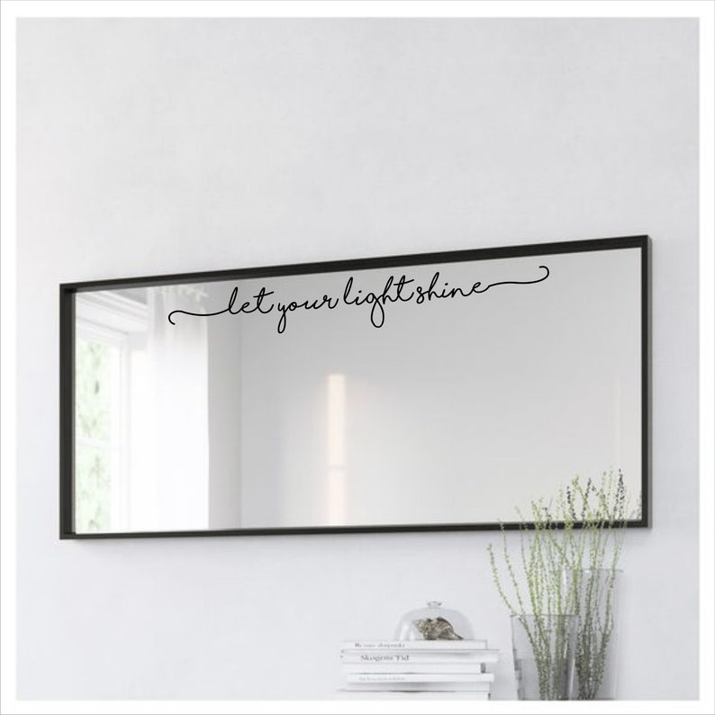let your light shine mirror decal