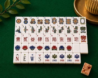 Luxus Amerikanische Mahjong Ersatzfliesen, Botanische Acryl Mahjong Fliesen, Vintage Art Deco Mahjong Stück