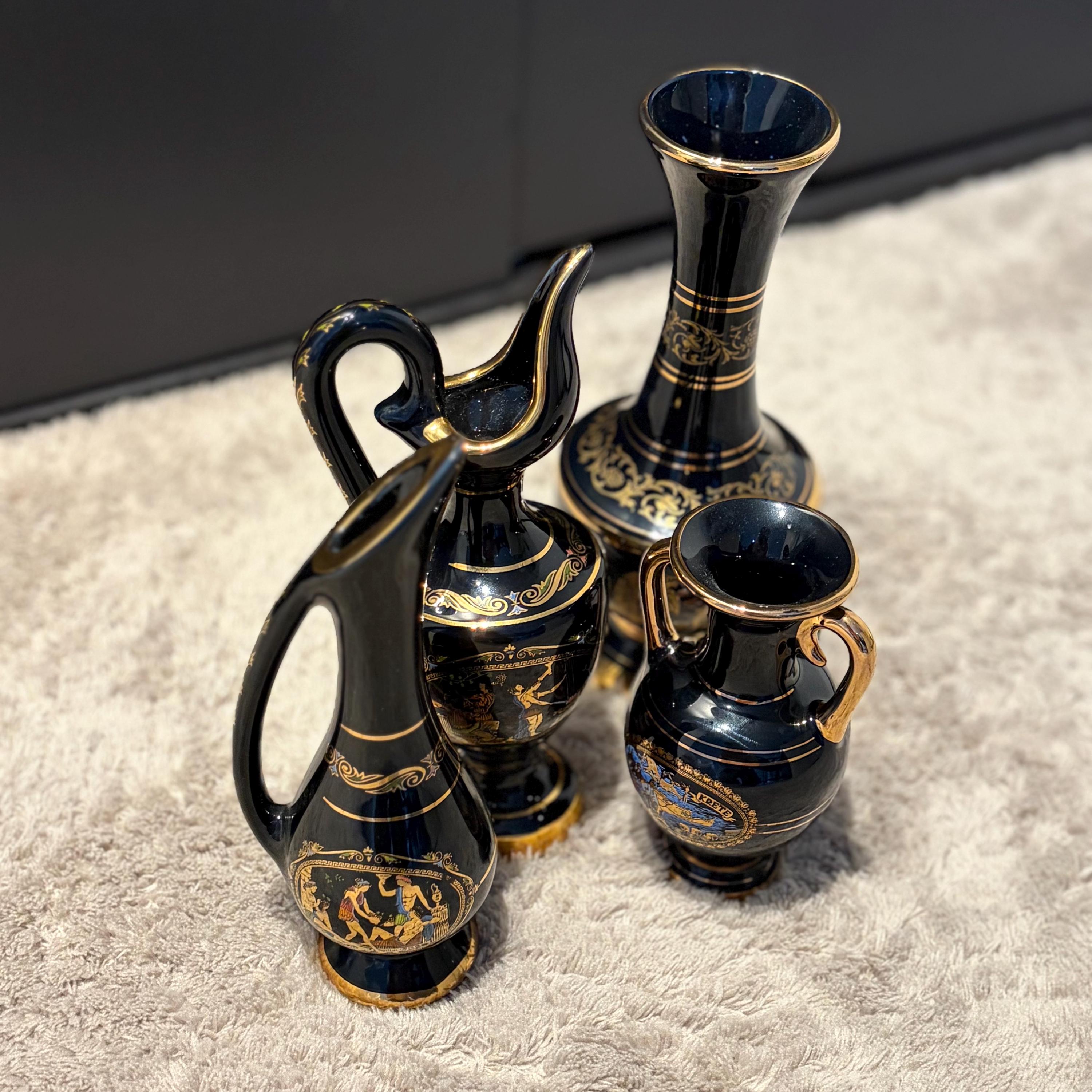 Kratimenos ギリシャ製 花瓶 壺 24K金彩 ハンドメイド 古代神話 Kratimenos ギリシャ製 花瓶 壺 24K金彩 ハンドメイド 古代神話