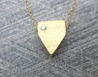 Geometric Bar Charm, Gold Plated, Layered Pendant, Delicate, Minimalist, Dainty, For Any Outfit, For Women, For Teens