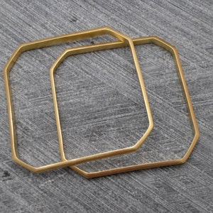 Geometric Gold Bracelet, Octagonal Bangle, Elegant, Minimalist, Trendy, Urban image 1