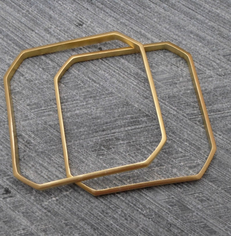 Geometric Gold Bracelet, Octagonal Bangle, Elegant, Minimalist, Trendy, Urban image 1