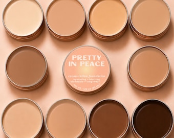 Beef Tallow Cream Foundation, Tallow, Natural Makeup, Tallow Makeup, Tallow Products, Mineral Foundation, Cream Tallow Foundation
