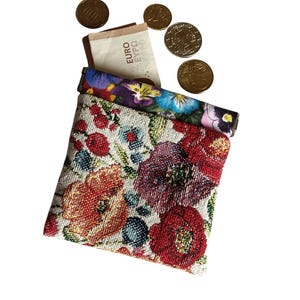 PS Cenicienta/Monedero clic clac/Monedero trinquete original/Jacquard vintage y tejido de diseño.