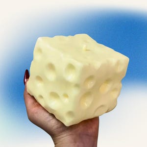 Jumbo Cheese Squishy Toy, Big Cheese Stress Ball, Shapeable Squeeze Toy, Funny Novelty Gift, Sensory Fidget for Kids Teens Adults