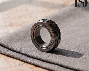 Ratchet Wheel Fidget Spinner Ring Metal Rotating Spinner Anxiety Ring With Fidget Jewelry Stress Relief Figet Ring