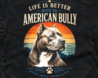 American Bully Shirt, Retro Dog Graphic Tee, Vintage Breed Design