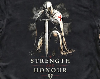 Strength and Honour Shirt, Templar Knight Graphic, English Heritage Tee