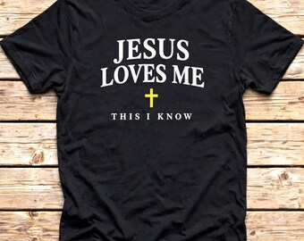 Jesus Loves Me Shirt, This I Know Christian Tee, Minimalist Cross Graphic