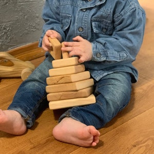 Juguete de apilamiento de madera personalizado, juguetes de bebé Montessori, apilador ecológico, apilador de madera, juguetes de apilamiento Montessori, juguete para niños pequeños