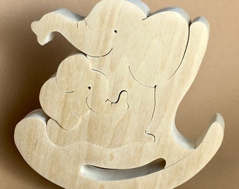 Personalized Wooden Elephant Puzzle for Kids - Perfect Educational Gift for Endless Fun and Gentle Feelings