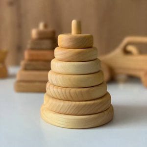 Personalized Wood Stacking Toy, Montessori Baby Toys, Eco-friendly Stacker, Wooden Stacker, Montessori Stacking toy Toys, Toy for toddler