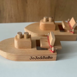 Personalized Wooden Toy Boat.  Kids Wood Bath Toy. Pure Wood Boat. Ready to ship.