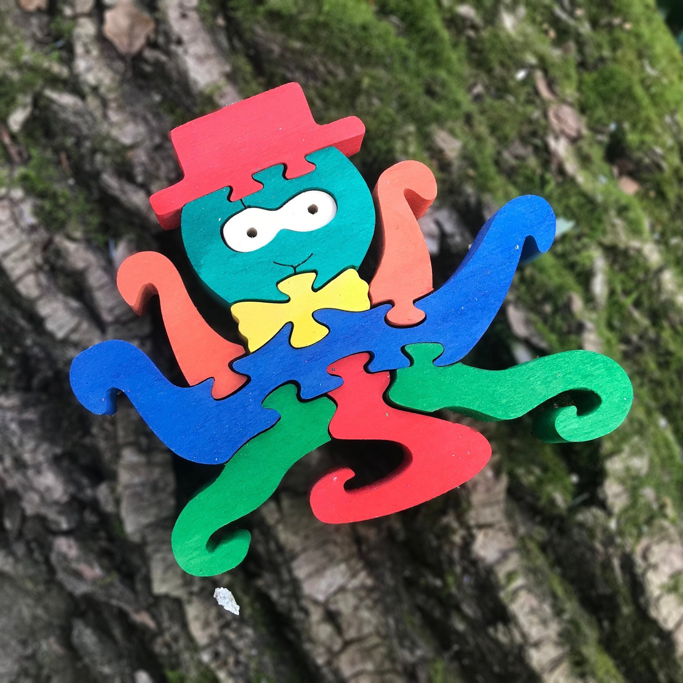 Personalized Wooden Puzzle Octopus Wooden toys Wooden animal Etsy
