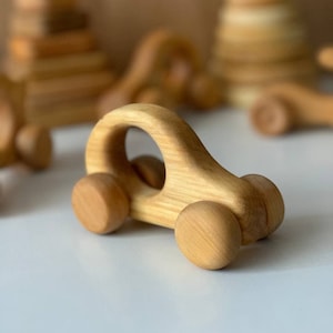 Wooden Eco-friendly Toddler Car With Rolling wheels Personalized Engraving Safe for play Timeless Planet-friendly Unique gift