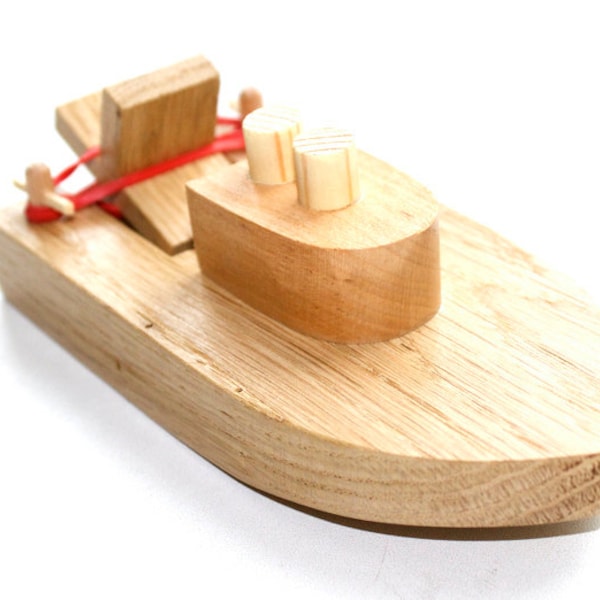 Bateau jouet de bain en bois écologique, jouet de bain en bois pour enfants, petit bateau en bois, jouets de bain, bateau de bain