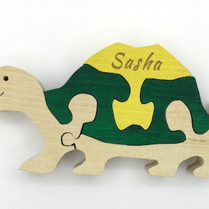 Personalized Wooden Puzzle Turtle, Preschool Educational Toys, Color sorter, Puzzle Set for Children, Montessori toy, Eco-friendly toy