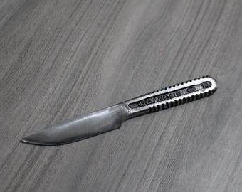 Hand forged knife from pipe wrench jaw