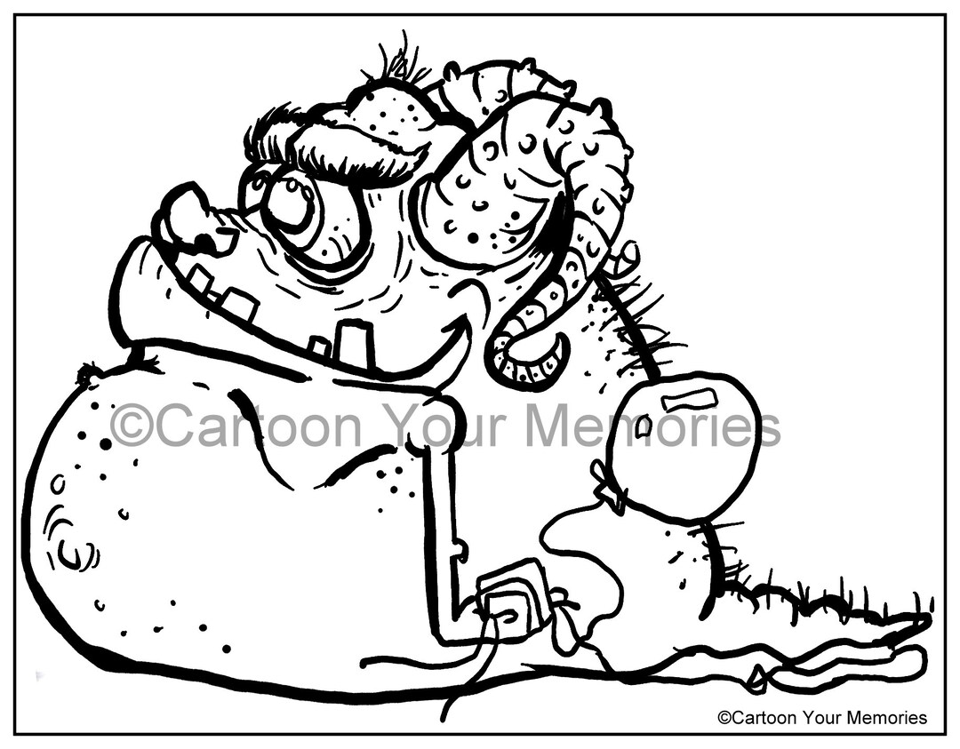 Kids Monster Party Coloring Page Etsy