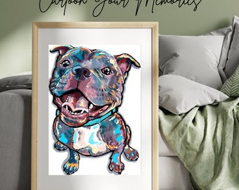 Fat and Happy Pit bull art print