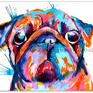 Pug Art Print / Pug mom gift / pug owner / pug life / pug portrait