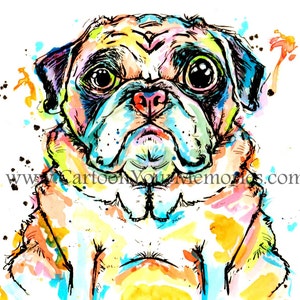 Pug art print, gift for the pug lover in your life