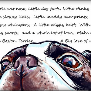 My little Boston Terrier art print image 1