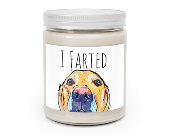 Yellow lab I Farted Candle, Lab Gift For Dog Owner, Scented Soy Dog Candle, Dog Mom Gift, Labrador Lover Gift