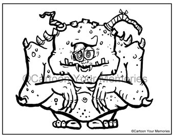 Kids Monster Party Coloring Page