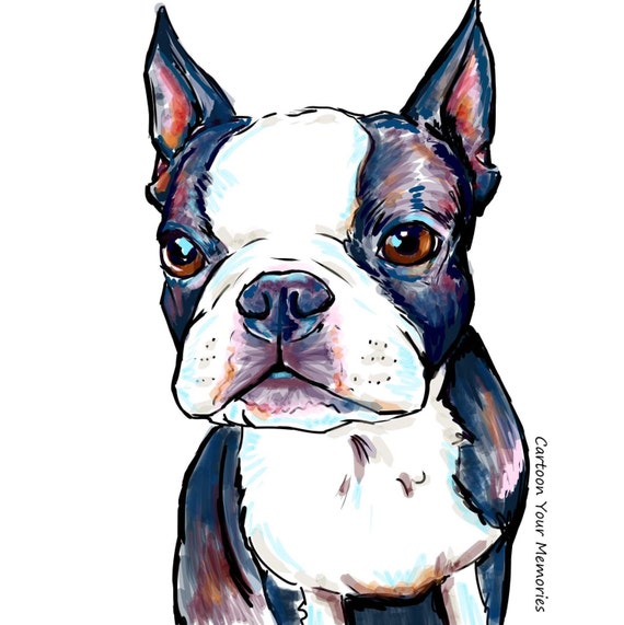 Boston Terrier Art Print | Etsy