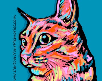 kitty cat  pop art print