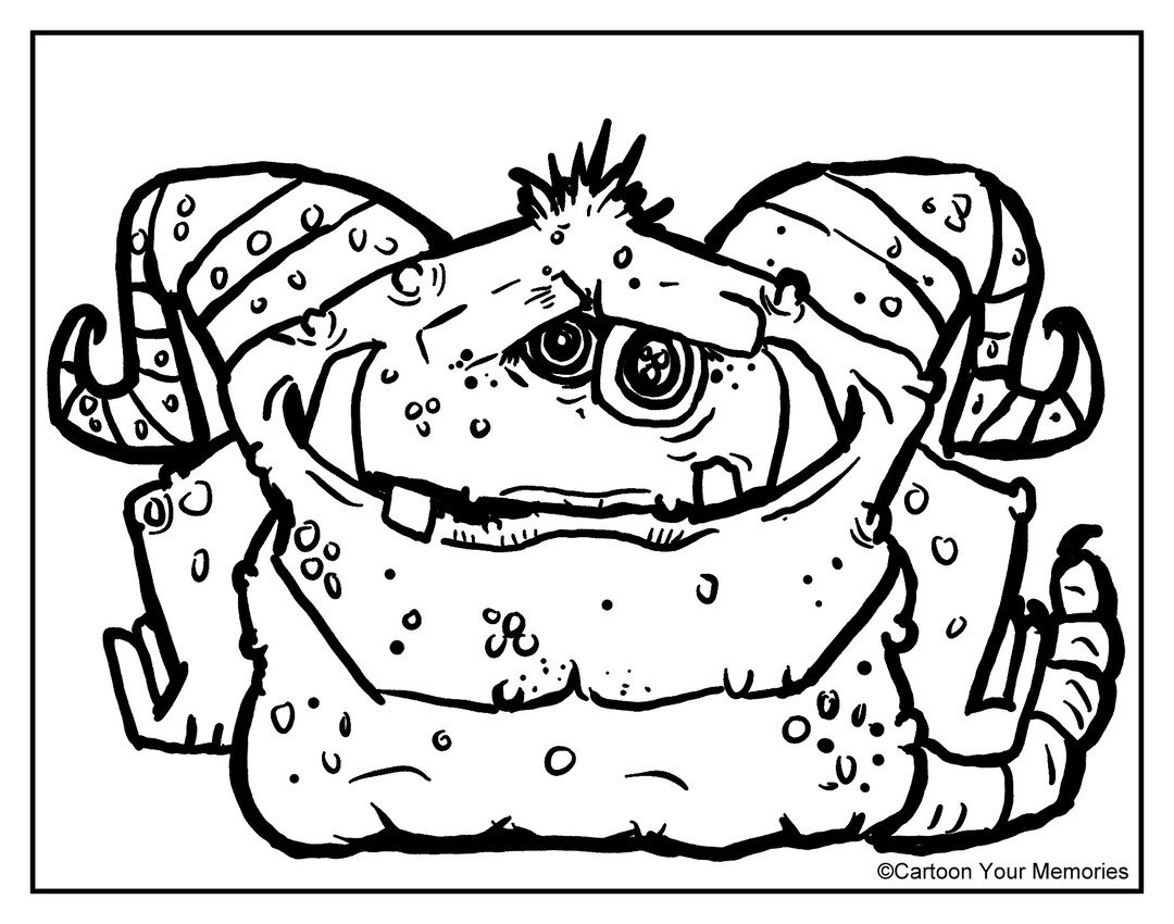 Kids Monster Party Coloring Page Etsy