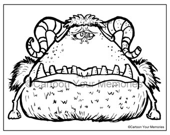 Kids Monster Party Coloring Page