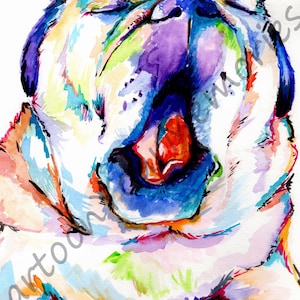 Old Pug art print / pug lovers / pug mom gift / dog mom gift/ old pug print