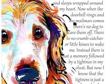 The dog wrapped around my heart  Golden Retriever art print