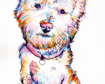 Westie Watercolor Art print