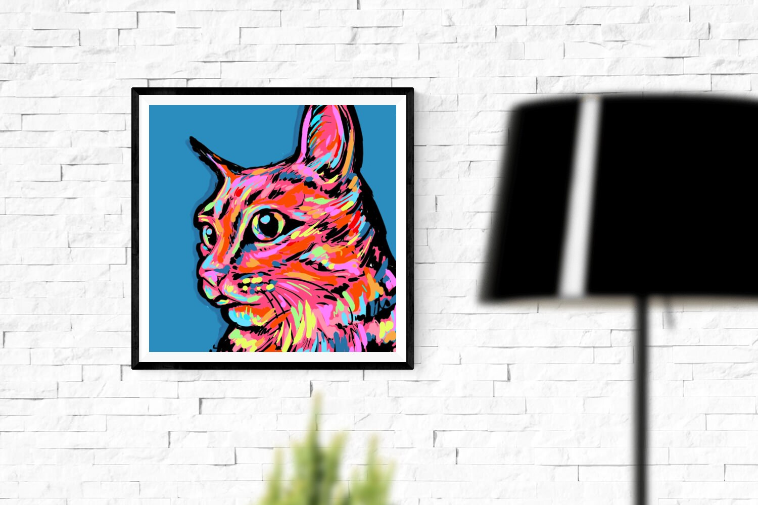 Kitty cat pop art print | Etsy