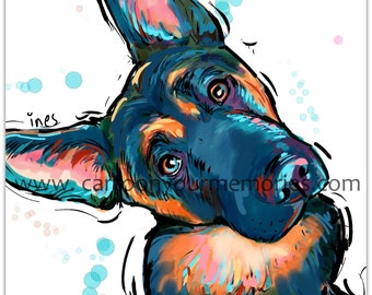 German Shepherd art print