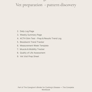 Cushing's Disease Dog Care Forms Bundle — 8 Trackers and Assessments | Digital Download A4